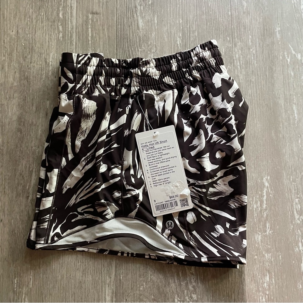 NWT Lululemon Hotty Hot HR Short *Long 4" in Monarch Bloom Bone Espresso/Bone - Picture 5 of 6